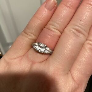 Simulated white sapphire ring